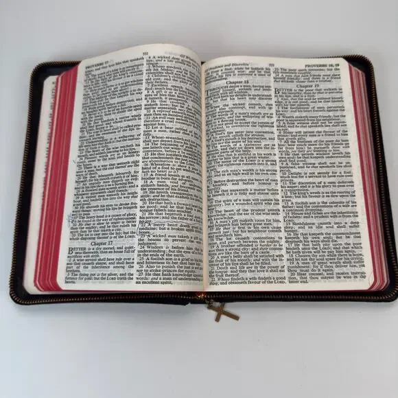 Vintage 1960s Holy Bible Concordance KJV Cross Zip-Around Leather Binding - Picture 5 of 13
